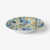 Elegante Blumen und Gold Gradient Pappteller (Gewinkelt)