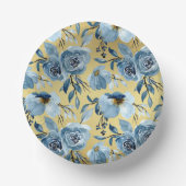 Elegante Blumen und Gold Gradient Pappteller (Vorderseite)