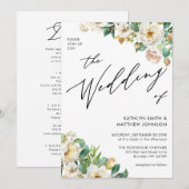 Elegante Blumen-Vegetation auf einer Hochzeit Einladung (Vorne/Hinten)