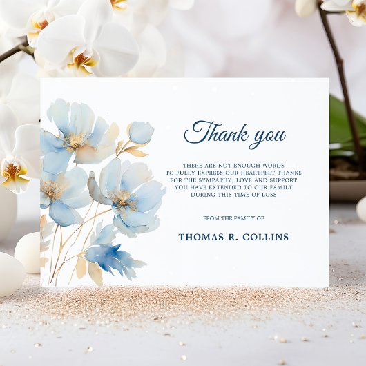 Elegante Blumen Vielen Dank Karten nach der Beerdi