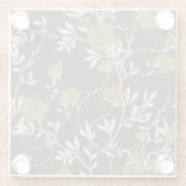 Elegante Blumen: Vintages Musterdesign. Glasuntersetzer (Rückseite)