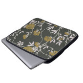 Elegante Blumen: Vintages Musterdesign. Laptopschutzhülle (Vorne Knopf)