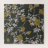 Elegante Blumen: Vintages Musterdesign. Puzzle (Horizontal)