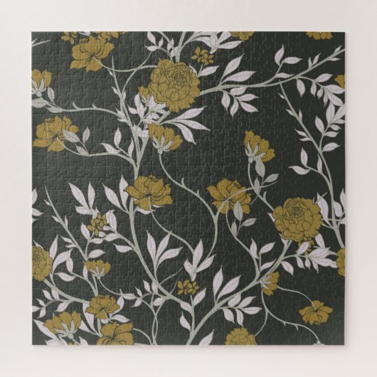 Elegante Blumen: Vintages Musterdesign. Puzzle (Vertikal)