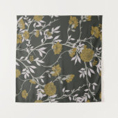Elegante Blumen: Vintages Musterdesign. Wandteppich (Vorderseite (Horizontal))