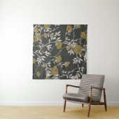 Elegante Blumen: Vintages Musterdesign. Wandteppich (Beispiel (Horizontal))