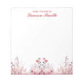 Elegante Blumen vom Schreibtisch aus Minimalistisc Notizblock (Vorderseite)