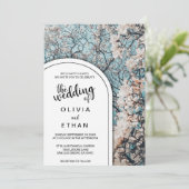 Elegante Blumen Weißer Rosen Bäume Sommerhochzeit Einladung (Stehend Vorderseite)