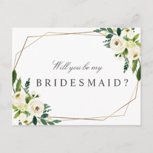 Elegante Blumen werden Sie meine Bridesmaid-Karte Einladungspostkarte