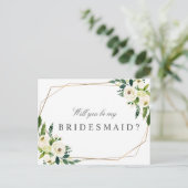 Elegante Blumen werden Sie meine Bridesmaid-Karte Einladungspostkarte (Stehend Vorderseite)