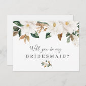Elegante Blumen werden Sie meine Bridesmaid-Karte Einladungspostkarte (Vorne/Hinten)