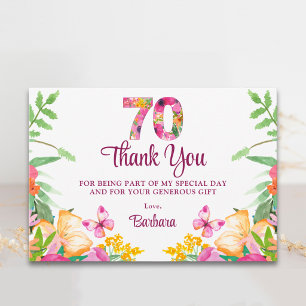 Elegante Blumen zum 70. Geburtstag Dankesblume Dankeskarte