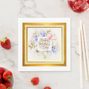 Elegante Blumen Zum Glückwunsch zum Muttertag I Go Serviette