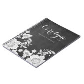 Elegante Blumenace auf Chalkboard Personalisiert Notizblock (Linke Seite)