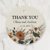 Elegante Blumenakzente und Farbpalette Geschenkanhänger (Rückseite)