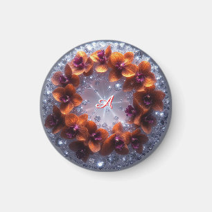 Elegante Blumenanordnung mit Orchideen Magnet
