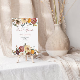 Elegante Blumenaquarell-Brautparty  Einladung