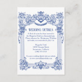 Elegante blumenbarocke Hochzeitsdetails Begleitkarte (Vorderseite)