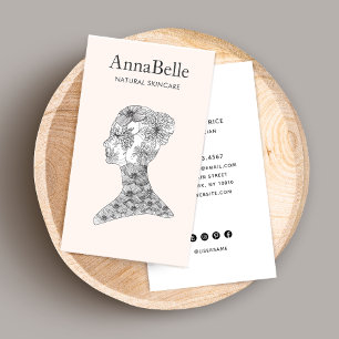 Elegante Blumenbeauty Face Salon & Wellness-Center Visitenkarte