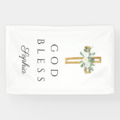 Elegante Blumenberge kreuzen Gottesgesegnung Banner (Horizontal)