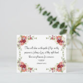 Elegante Blumenbibel - religiöses Zitat Postkarte (Stehend Vorderseite)