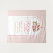 Elegante Blumenblätter und Prosecco-Blumenbanner-D Wandteppich (Vorderseite (Horizontal))