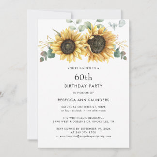 Elegante Blumenblume 60. Geburtstagsparty Einladung