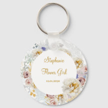 Elegante Blumenblume Girl Wedding Gift Schlüsselan