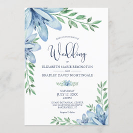 Elegante Blumenblume Grüne Hochzeit Einladung