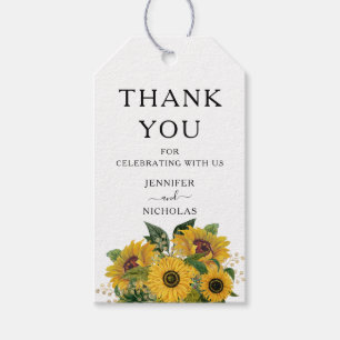 Elegante Blumenblume Hochzeit Vielen Dank Geschenkanhänger