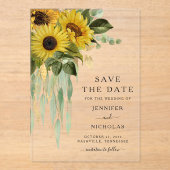 Elegante Blumenblumen Save the Date Acryleinladungen (Vorderseite)