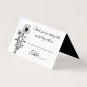 Elegante Blumenblumen Schwarz-weiß Hochzeit (Vorderseite)