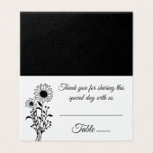 Elegante Blumenblumen Schwarz-weiß Hochzeit (Außenseite Aufgefaltet)