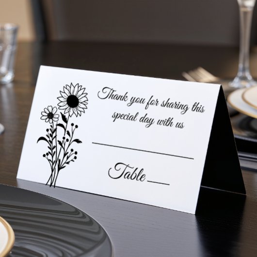 Elegante Blumenblumen Schwarz-weiß Hochzeit