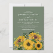 Elegante Blumenblumen Virtual Wedding Einladung (Vorderseite)