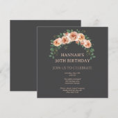 Elegante Blumenbogen-Rahmen-Geburtstagseinladung (Vorne/Hinten)