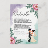 Elegante Blumenbräune und Hochzeit in Gärten Begleitkarte (Vorderseite)