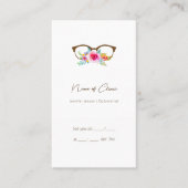 Elegante Blumenbrille Augenoperation Visitenkarte (Vorderseite)