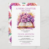 Elegante Blumenbücher Bridal Dusche Einladung (Vorne/Hinten)