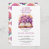 Elegante Blumenbücher Bridal Dusche Einladung (Vorne/Hinten)