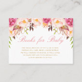 elegante Blumenbücher für die Babykarte Visitenkarte (Vorderseite)