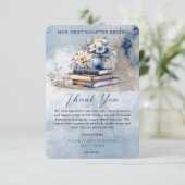 Elegante Blumenbücher unsere nächste Kapitel Kinde Dankeskarte (Stehend Vorderseite)