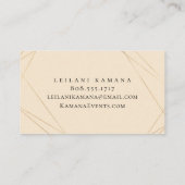 Elegante Blumenchampagne Visitenkarte (Rückseite)