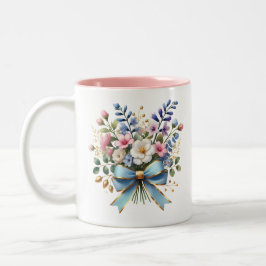 Elegante Blumencoffee-Tasse Geschenk für Sie Zweifarbige Tasse