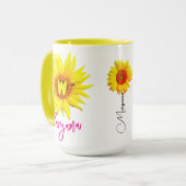Elegante Blumencoffee Tasse (ihr Name) (Vorderseite Links)