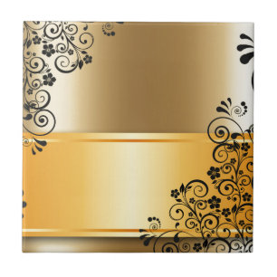 Elegante Blumendekoration Fliese