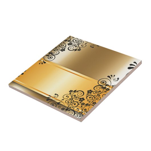 Elegante Blumendekoration Fliese (Seite)