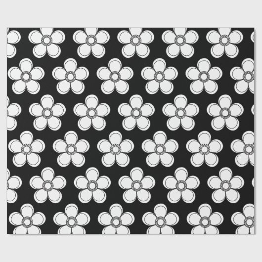 Elegante Blumendrucke | Botanisches Design Geschenkpapier (Flach)