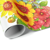 Elegante Blumendrucke Geschenkpapier (Rolleneckpunkt)