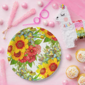 Elegante Blumendrucke Pappteller (Party)